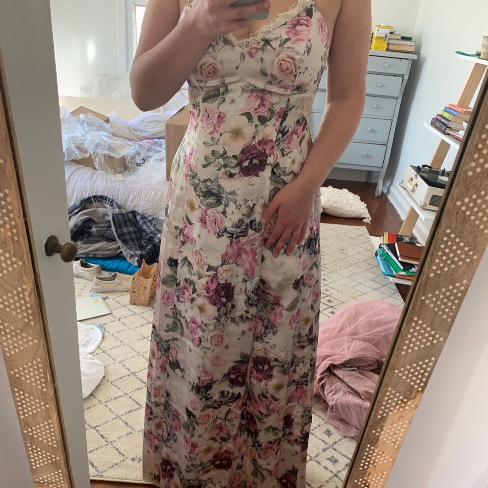 Floral ASOS slip lace dress maxi